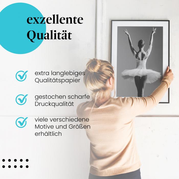 Preview: Ballerina in Pose: Anmut & Schwarz-Weiß | Postereck 0870