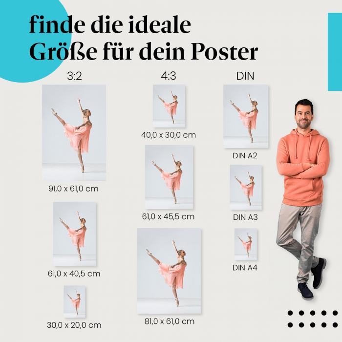 Balletttänzerin Poster: Anmut & Eleganz! Poster in verschiedenen Größen!