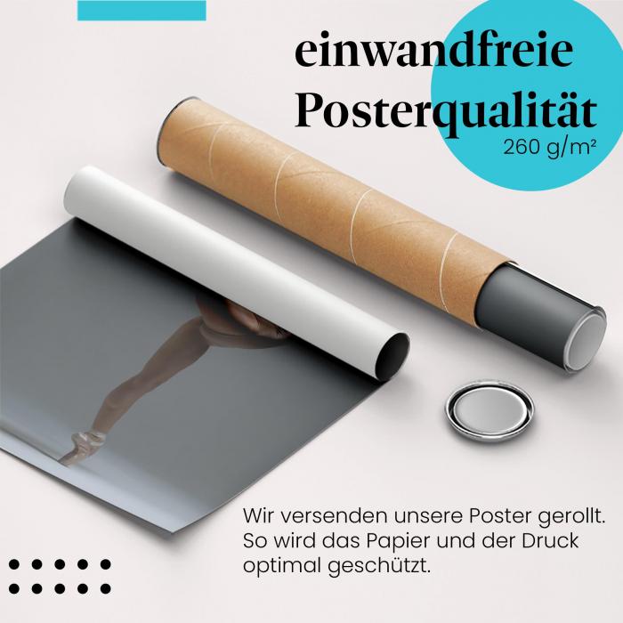 Gerolltes Poster "Balletttänzerin", klassische Pose.