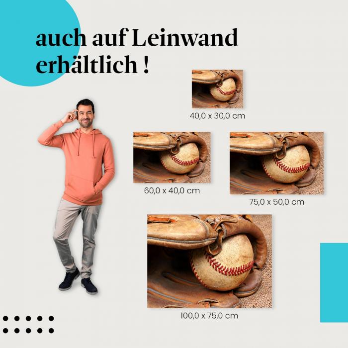 "Baseballhandschuh" Leinwandbild. Finde die ideale Größe und setze stilvolle Akzente mit Kunst!