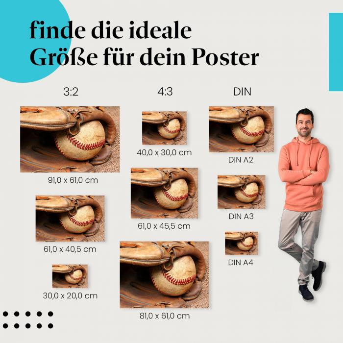 Baseballhandschuh Poster: Sportliche Wanddeko - jetzt bestellen!