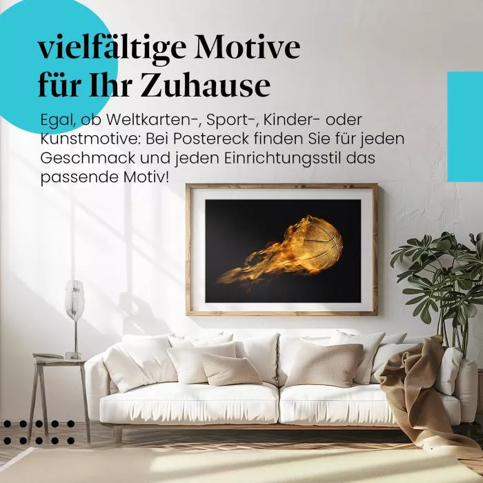 Flammende Basketball | Postereck 1204