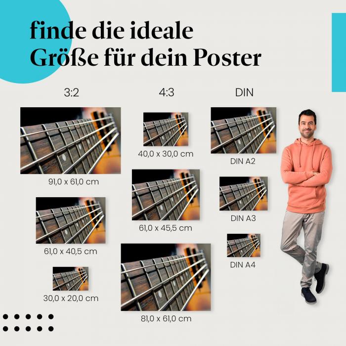 Bassgitarre Poster: Coole Wanddeko für Musiker - jetzt bestellen!