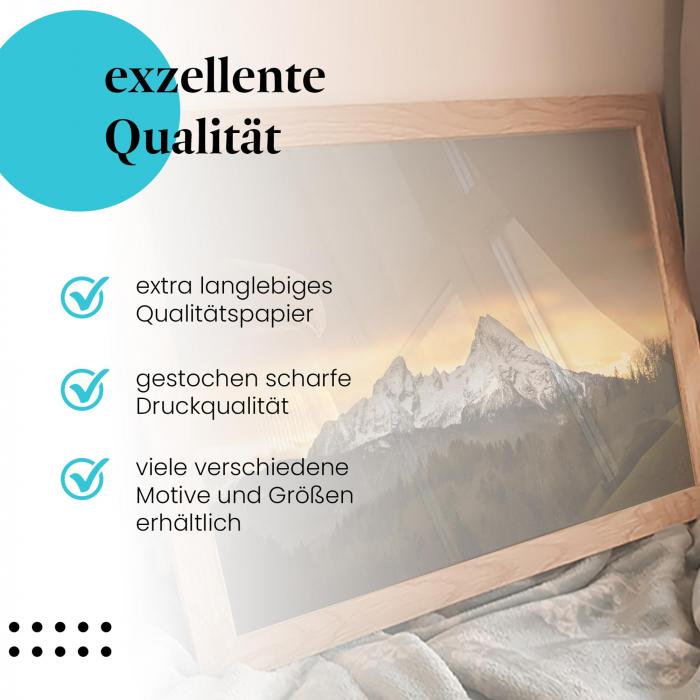 Preview: Mächtige Schneegipfel des Watzmann | Postereck 1489