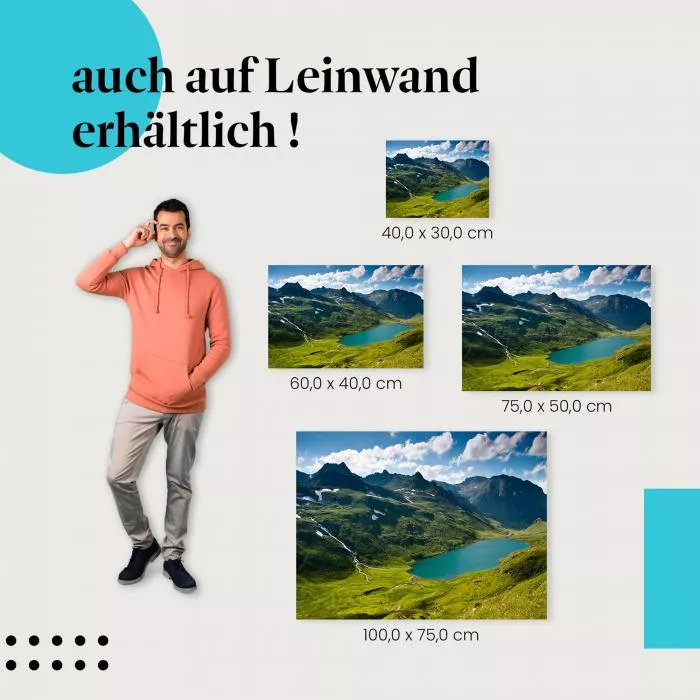 Bergsee: Alpen, Wasserfall & Panorama | Postereck 0770