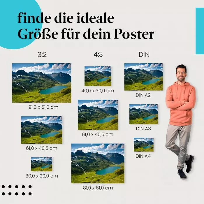 Bergsee: Alpen, Wasserfall & Panorama | Postereck 0770