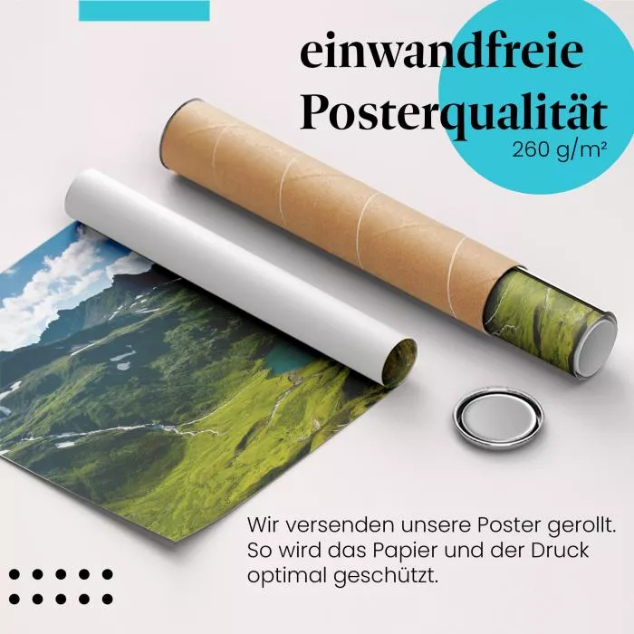 Bergsee: Alpen, Wasserfall & Panorama | Postereck 0770