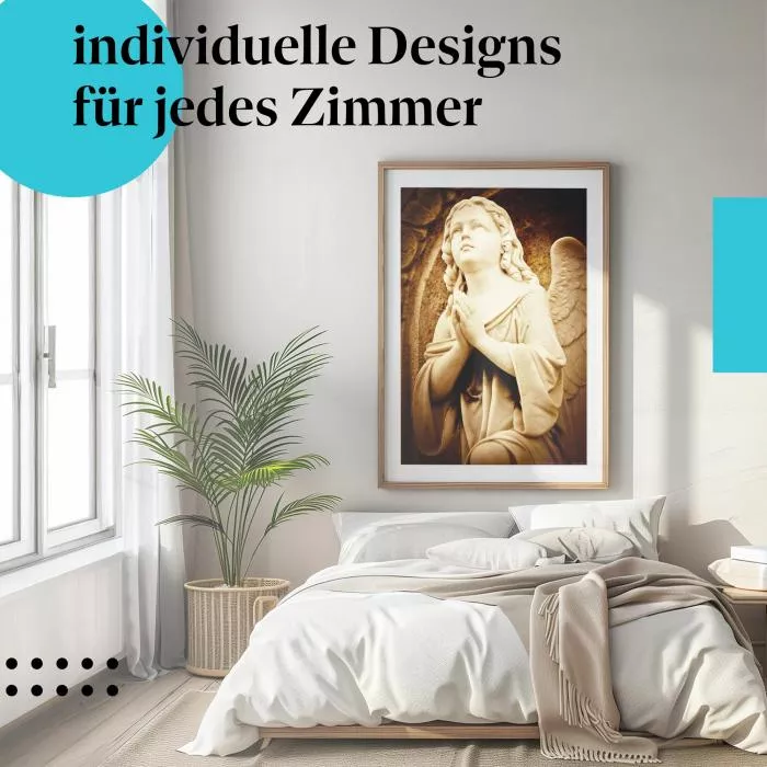 Betende Engelsfigur: Hoffnung & Schutz | Postereck 0513