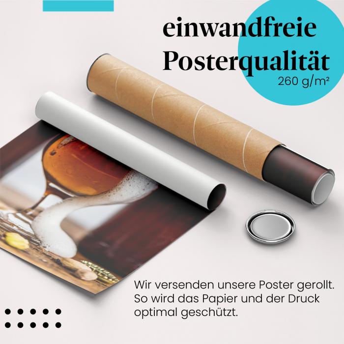 Gerolltes Poster "Bier" - Erfrischender Genuss, sicher verpackt.