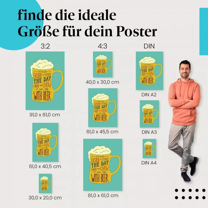 Bier Spruch: "Mit Bier startet der Tag leichter..." | Postereck 0761