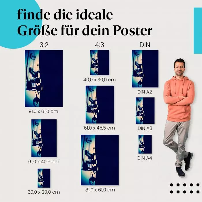 Blues in Blau: E-Gitarre & Stimmung | Postereck 0682