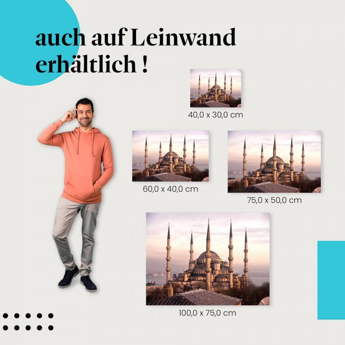 "Blaue Moschee" Leinwandbild. Verschiedene Größen - setze Akzente in deinem Zuhause!