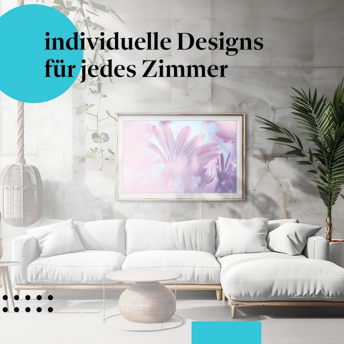 Blumenposter: "Blütenmeer" - Abstrakte Nahaufnahme pinker Blumen
