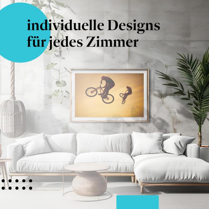 BMX Poster: "BMX Action" - Silhouetten von BMX-Fahrern im Abendlicht