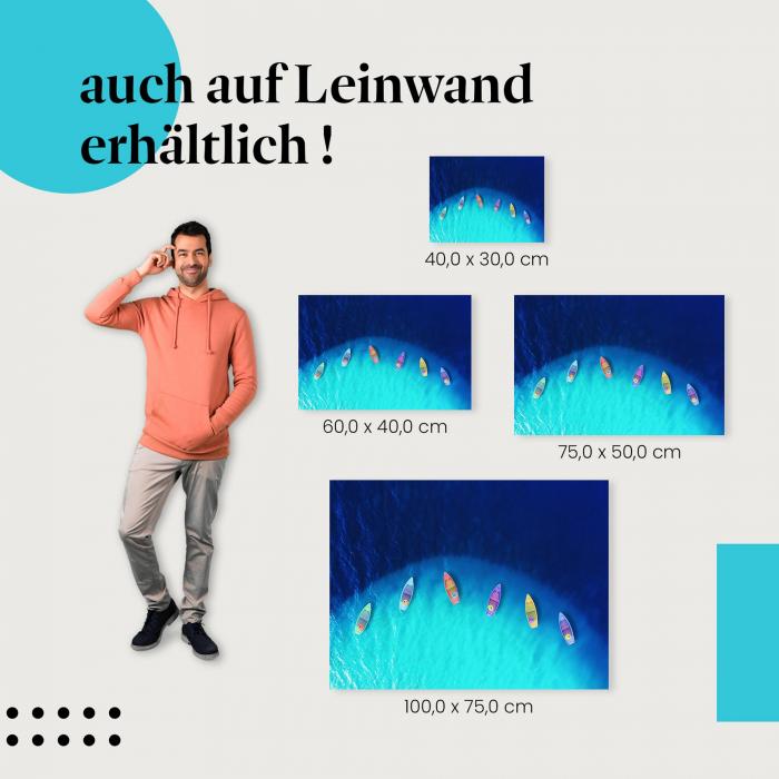 Boote: Leinwandbild. Türkis, Meer.