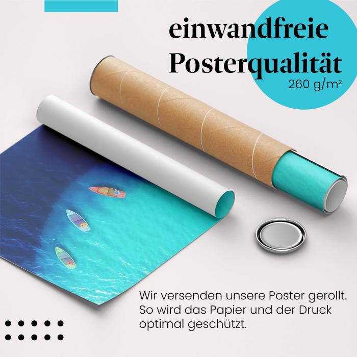 Gerolltes Poster "Boote" - Sommer & Reisen, sicher verpackt.