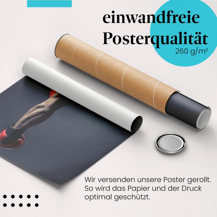 Gerolltes Poster "Boxer" - Kampfsport & Fitness, sicher verpackt.