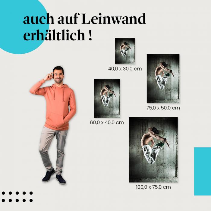 "Breakdance-Tänzer" Leinwandbild. Finde die ideale Größe für dein Zuhause & setze Akzente mit Kunst!