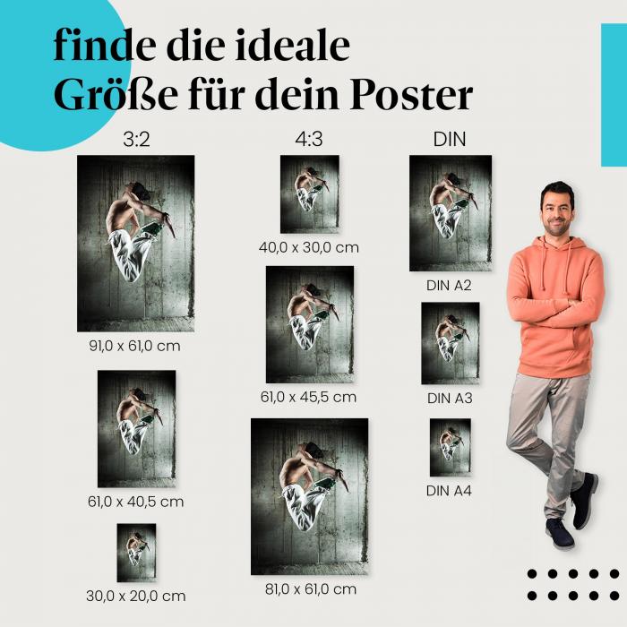 Breakdancer Poster: Coole Moves - Poster in verschiedenen Größen.