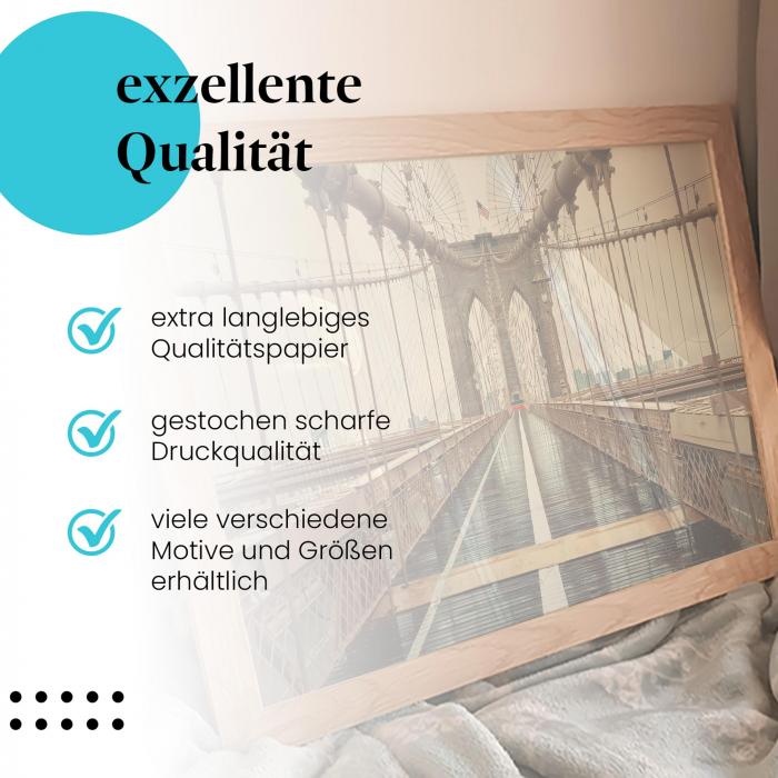 Preview: Leere Brooklyn Bridge im Regen | Postereck 1121