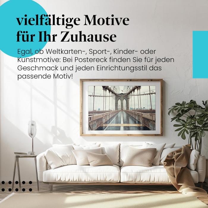 Preview: Leere Brooklyn Bridge im Regen | Postereck 1121