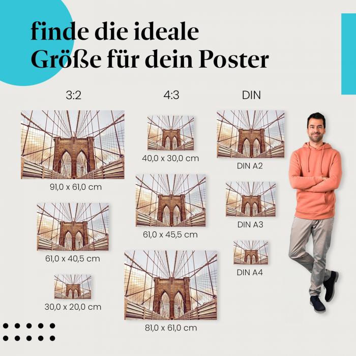 Brooklyn Bridge Sonnenuntergang Poster: New York City - jetzt bestellen!