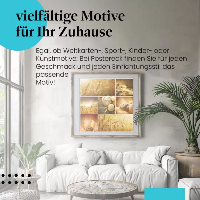 Frisches Brot: Goldene Weizenfelder | Postereck 0104