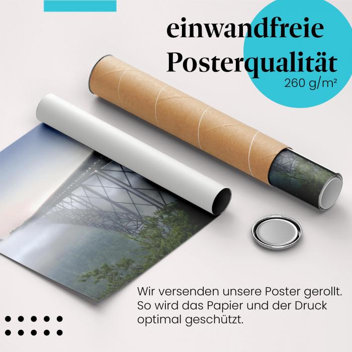 "Brücke & Nebelfelder": Gerolltes Poster - Morgenstimmung.