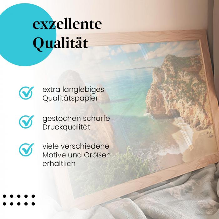 Preview: Malerische Bucht: Klippen & Türkisblaues Wasser | Postereck 0647