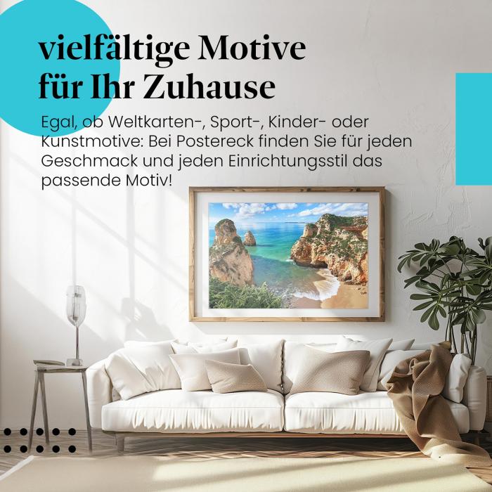 Preview: Malerische Bucht: Klippen & Türkisblaues Wasser | Postereck 0647