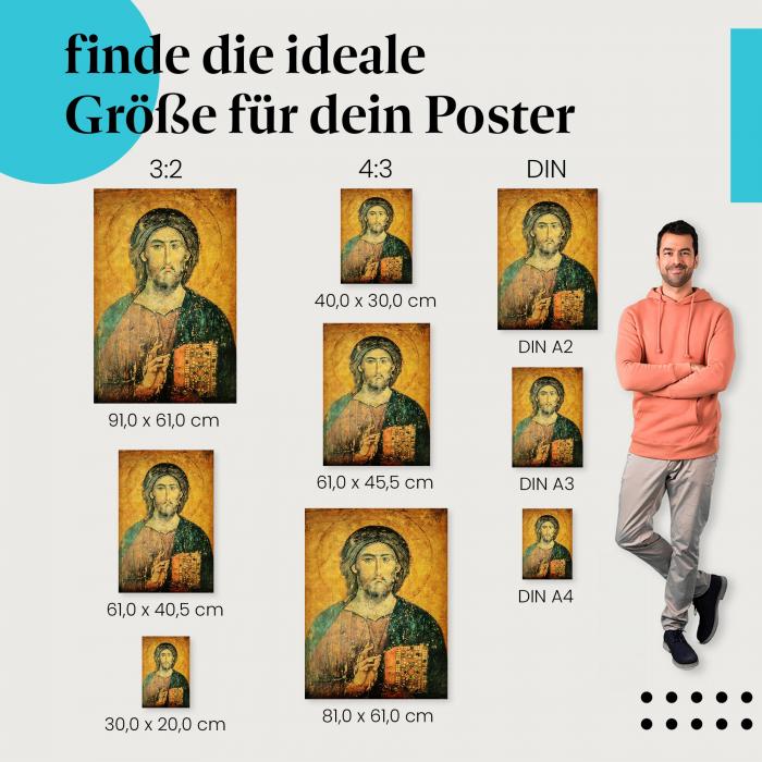"Christus Pantokrator" Poster: Religiöses Poster - verschiedene Größen!