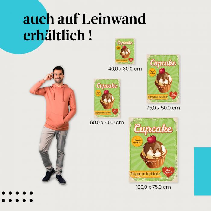 Cupcake: Leinwandbild. Frosting, Schokolade.