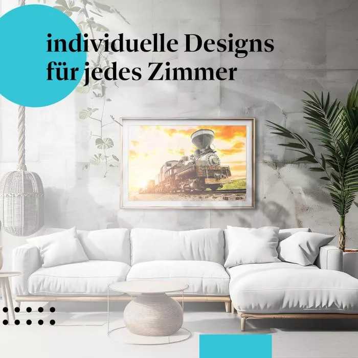 Dampflok im Abendrot | Postereck 3302