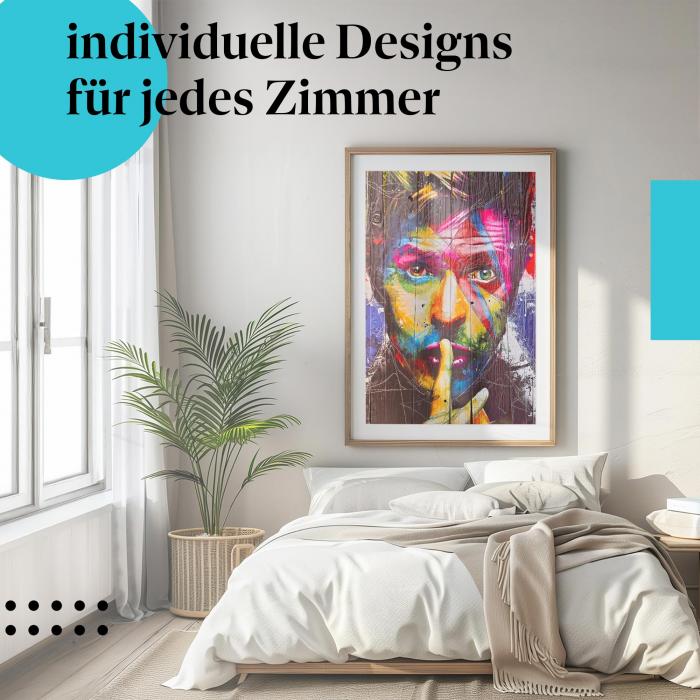 "Musik-Legende": Kunstdruck "Bowie" - Deko für Musikfans.