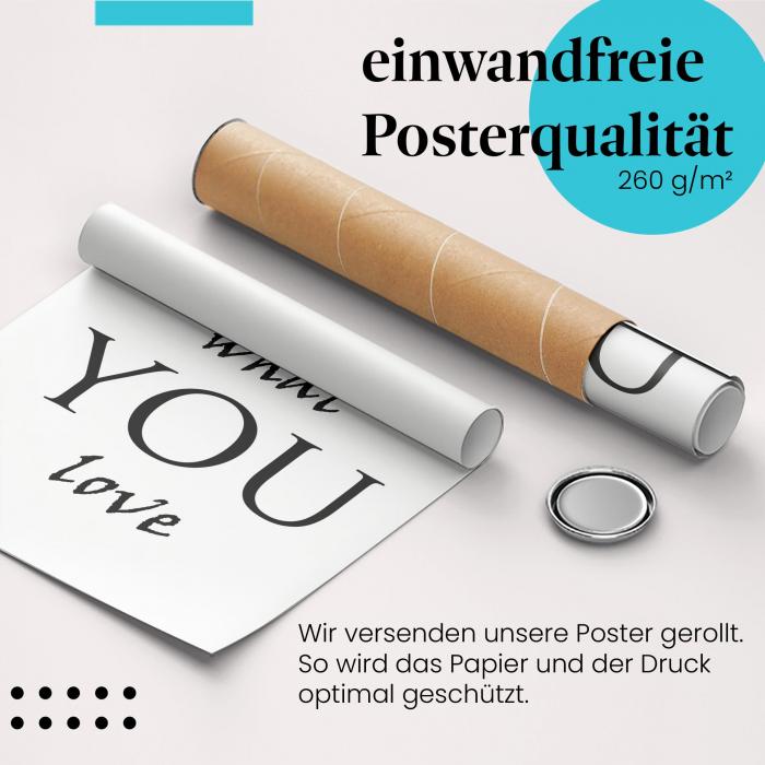"Do What You Love": Gerolltes Poster, Zitat.