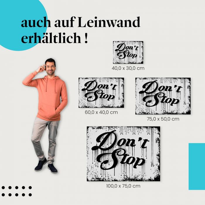 "Inspirierender Schriftzug" Leinwandbild. Finde die ideale Größe für dein Zuhause und setze Akzente mit Kunst!