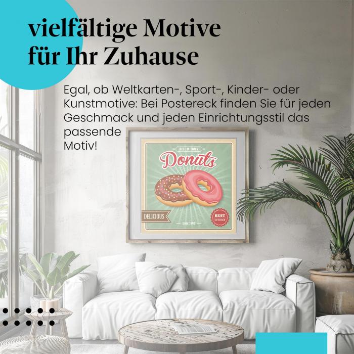 "Donuts": Retro-Poster - leckere Deko für deine Küche!