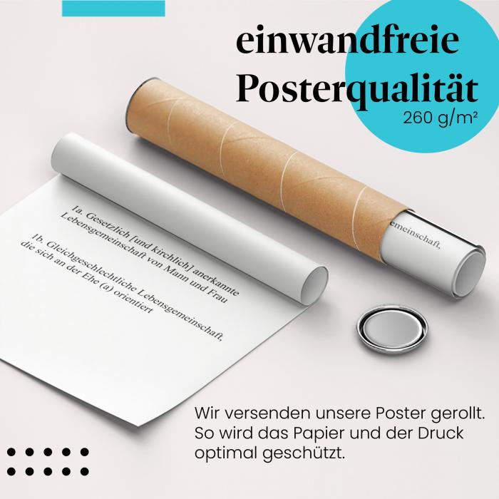 Gerolltes Poster "Ehe". Liebe & Partnerschaft, sicher verpackt.