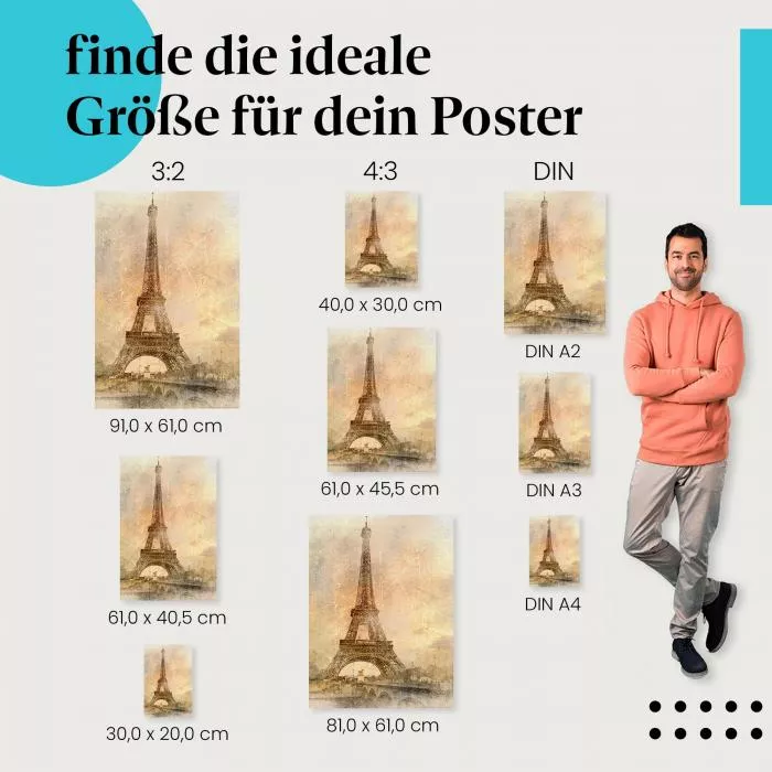 Nostalgischer Eiffelturm: Paris | Postereck 0146