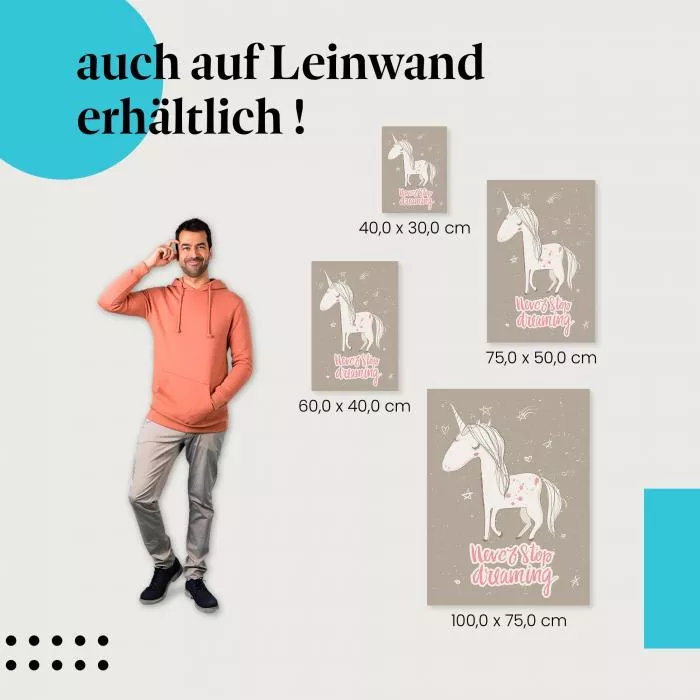 Einhorn "Never stop dreaming" | Postereck 3966