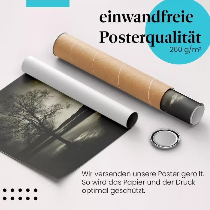  Einsamer Baum im See: Melancholie & Ruhe | Postereck 0427