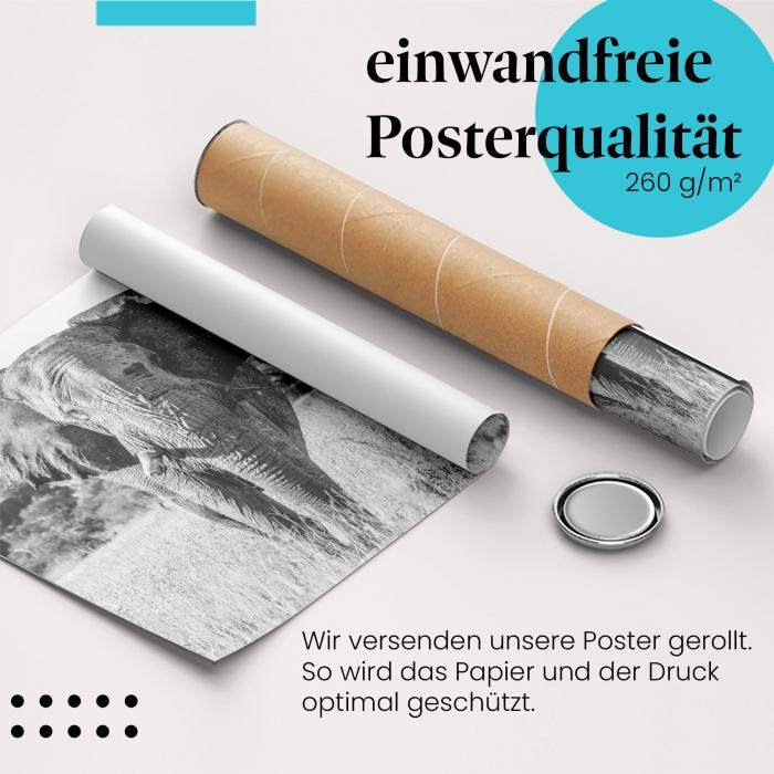 "Elefant": Gerolltes Poster, Savanne.