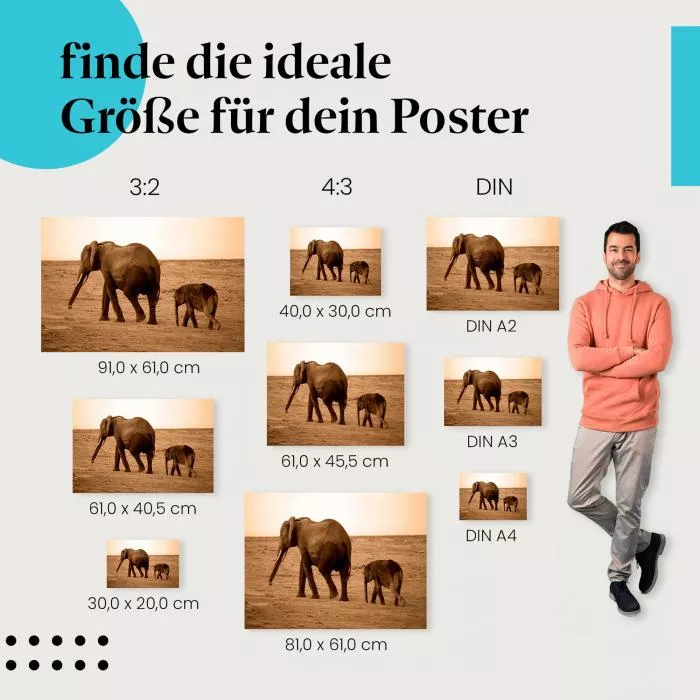 Elefantenmutter und Kalb | Postereck 3079