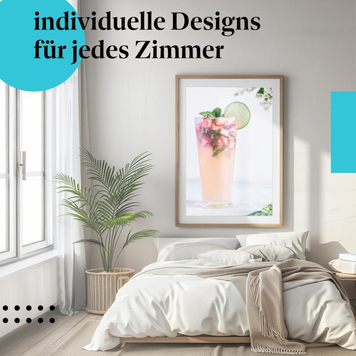 Schlafzimmer Deko: "Sommerdrink" Poster: Sommerliche Frische für Ihr Zuhause.