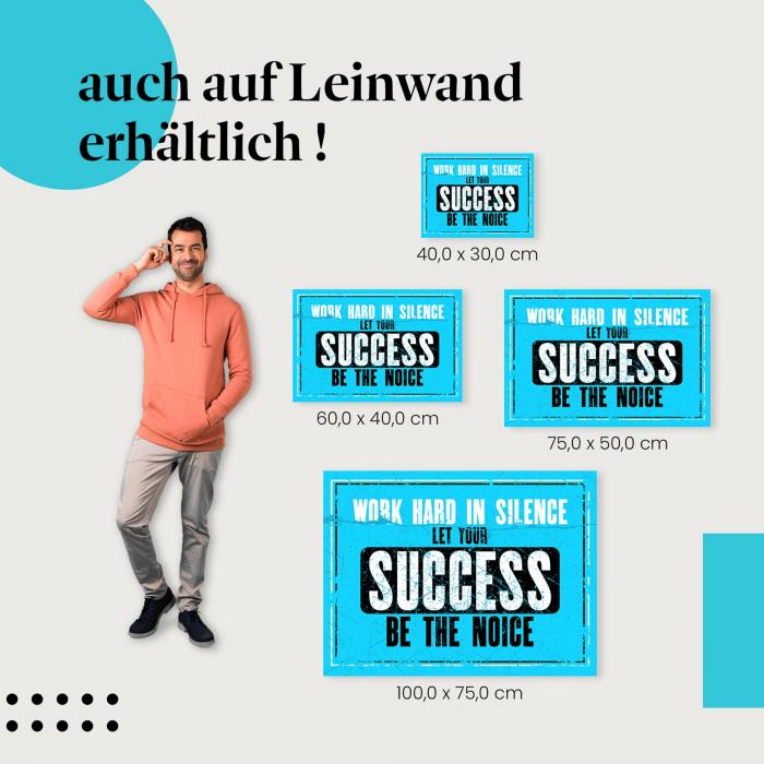 "Erfolg Motivation Spruch" Leinwandbild. Finde die ideale Größe für dein Zuhause & setze Akzente mit Kunst!