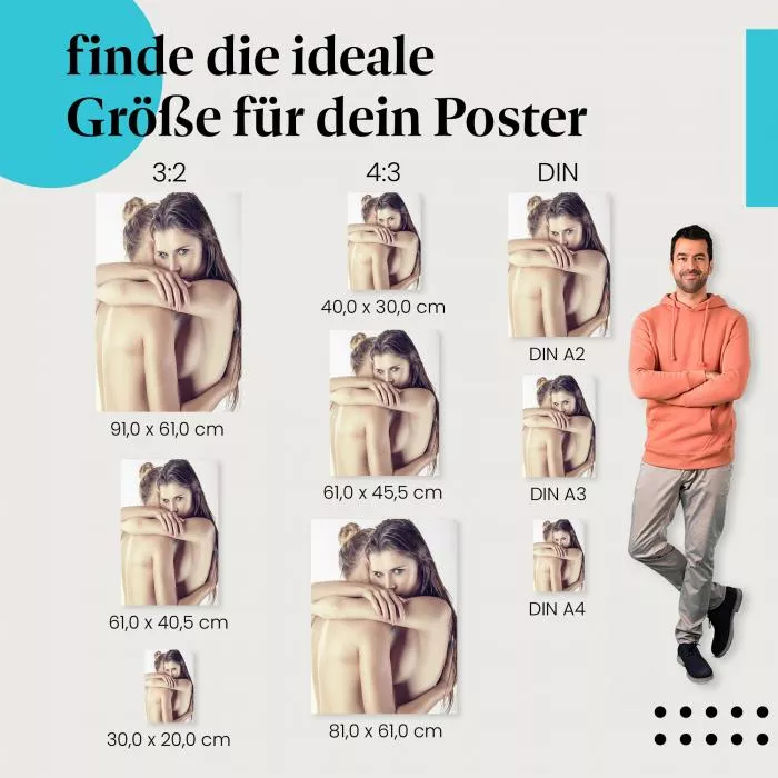 Liebevolle Umarmung im Seitblick | Postereck 3060