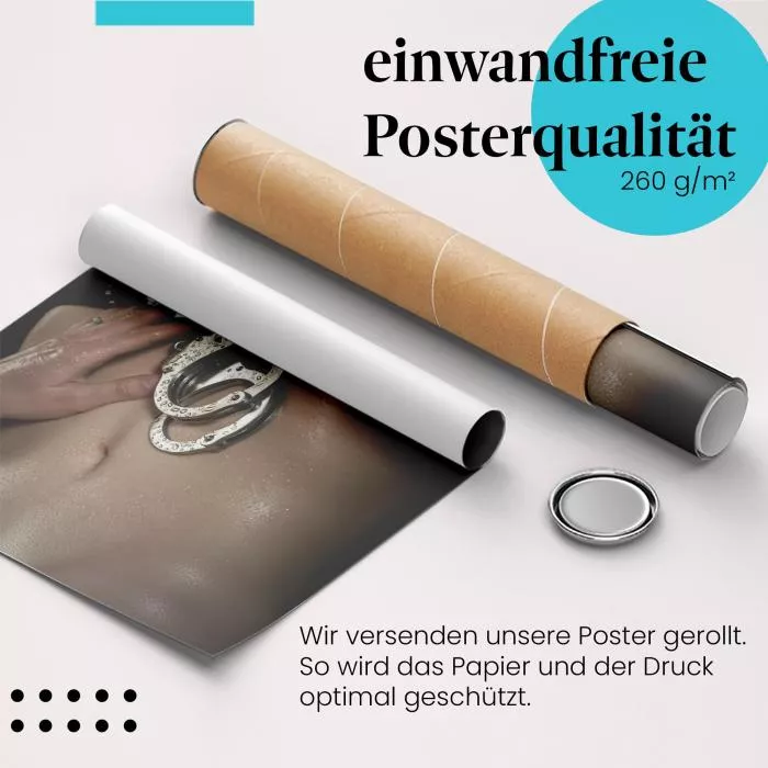 Sinnliche Pose: Frau & Handschellen | Postereck 0705