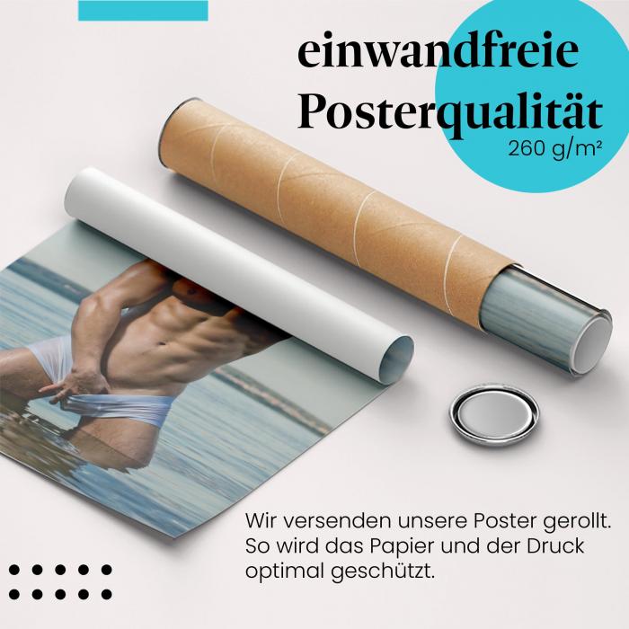 Preview: Muskulöser Mann im See | Postereck 1348