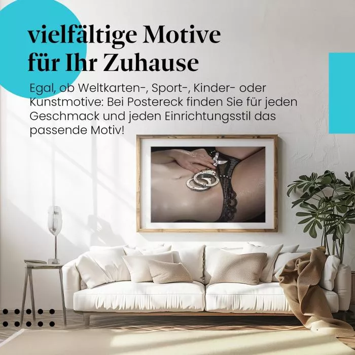 Sinnliche Pose: Frau & Handschellen | Postereck 0705