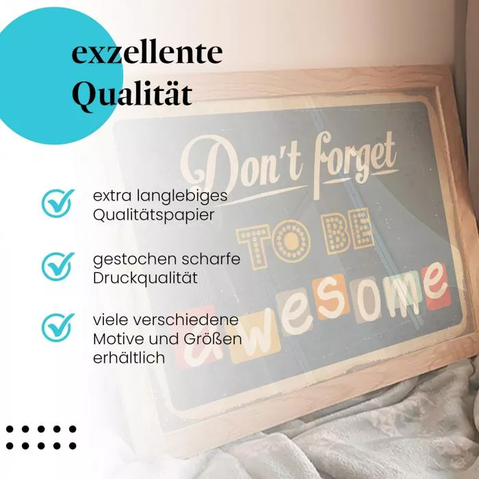 Vintage-Schild: "Don't Forget to be Awesome!" | Postereck 0832
